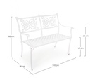 Panca Giglio bianco da esterno cm 110 x 59 x 85 h - Samnite