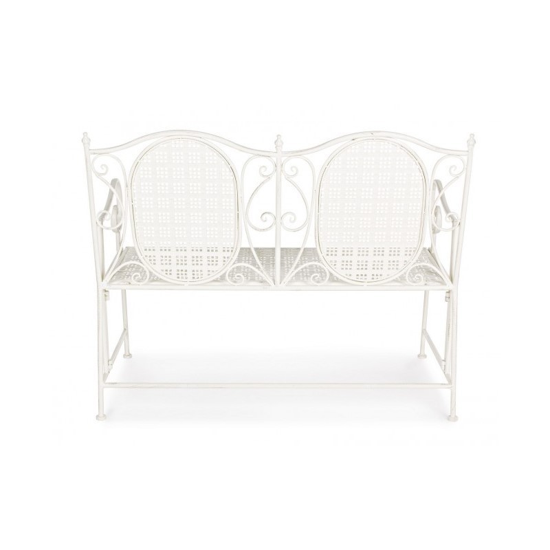 Panca pieghevole due posti in acciaio Bianca EMILY 115x60x h92 cm - Samnite