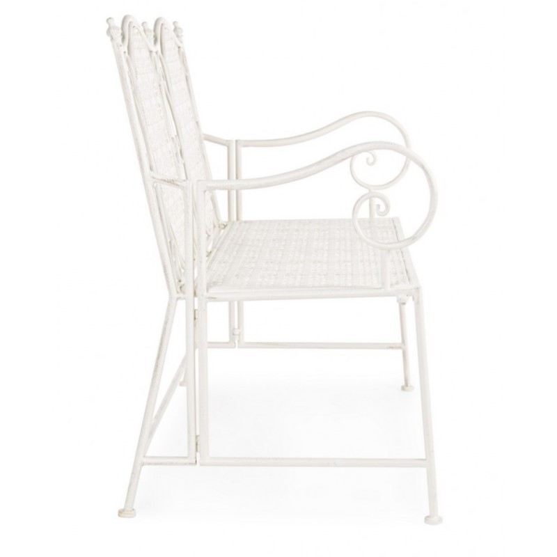 Panca pieghevole due posti in acciaio Bianca EMILY 115x60x h92 cm - Samnite