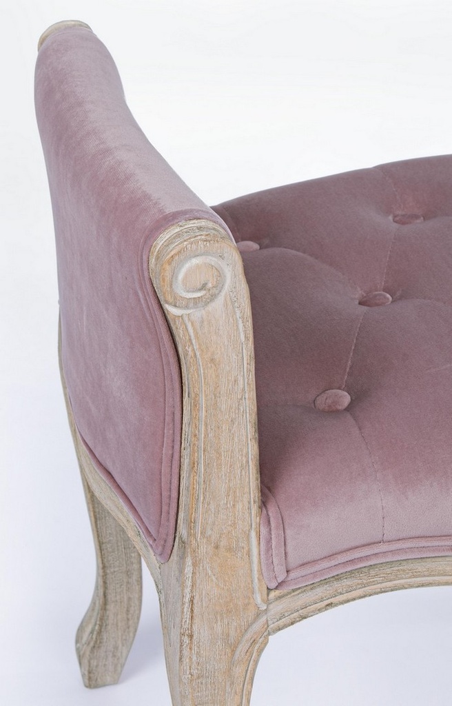 Panca singola classica legno velluto Diva cm 71 x 48 x 60 - Samnite
