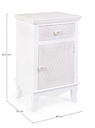 Comodino in MDF un anta un cassetto Bianco CHARLENE 40x32x h69,5 cm - Samnite