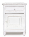 Comodino legno bianco 1 anta 1 cassetto Colette cm 50 x 40 x 65 - Samnite
