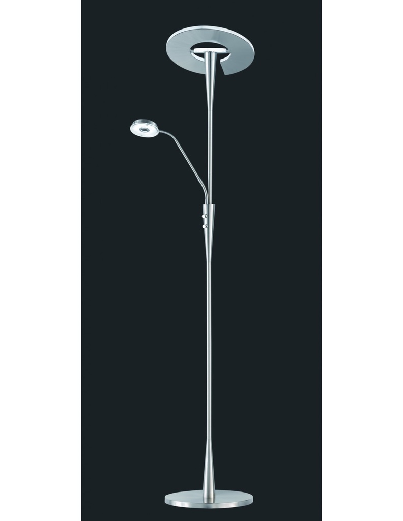 Piantana Led Con Luce Spot da Lettura Dimmerabile Quebec Nichel Trio Lighting - Samnite