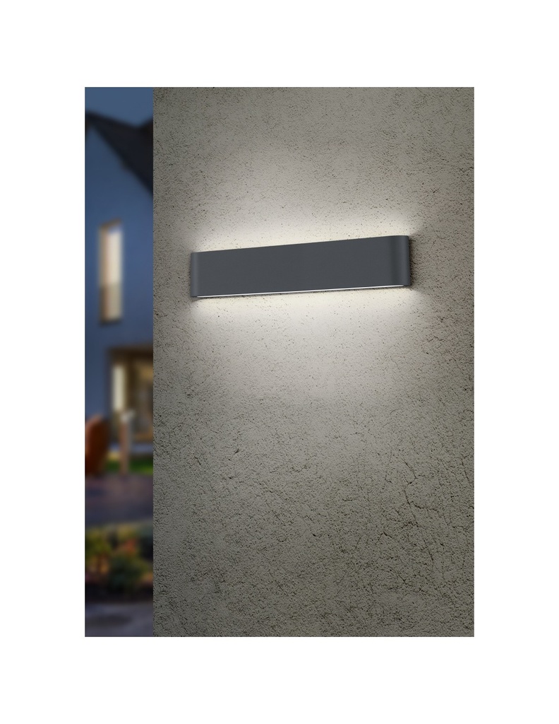Applique Rettangolare Thames II Led Doppia Luce IP54 Antracite L46 cm Trio Lighting