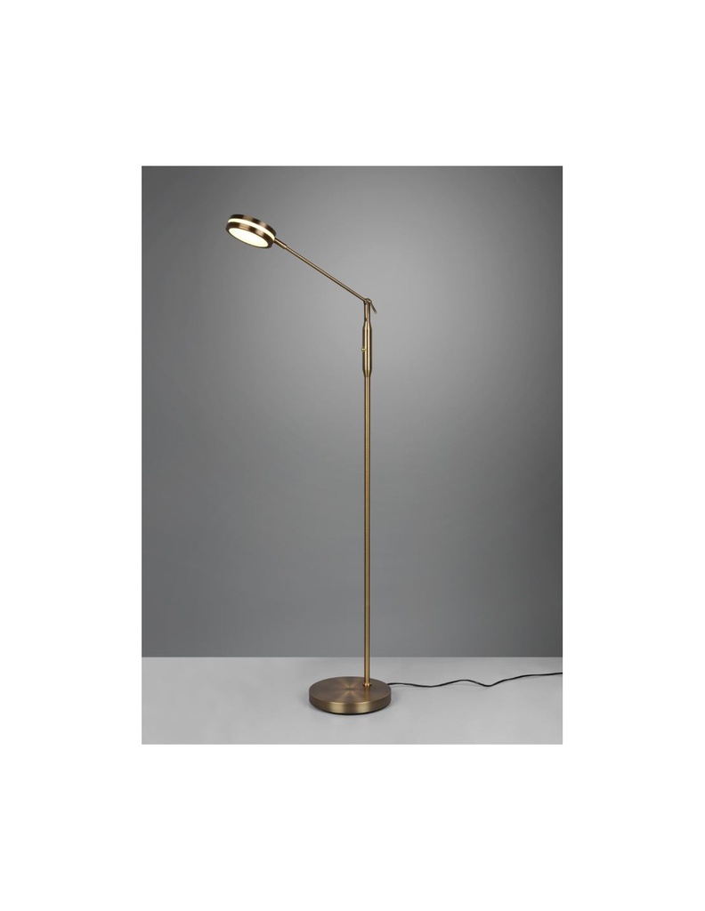 Piantana Touch Led Disco Orientabile Franklin Ottone Invecchiato Trio Lighting - Samnite