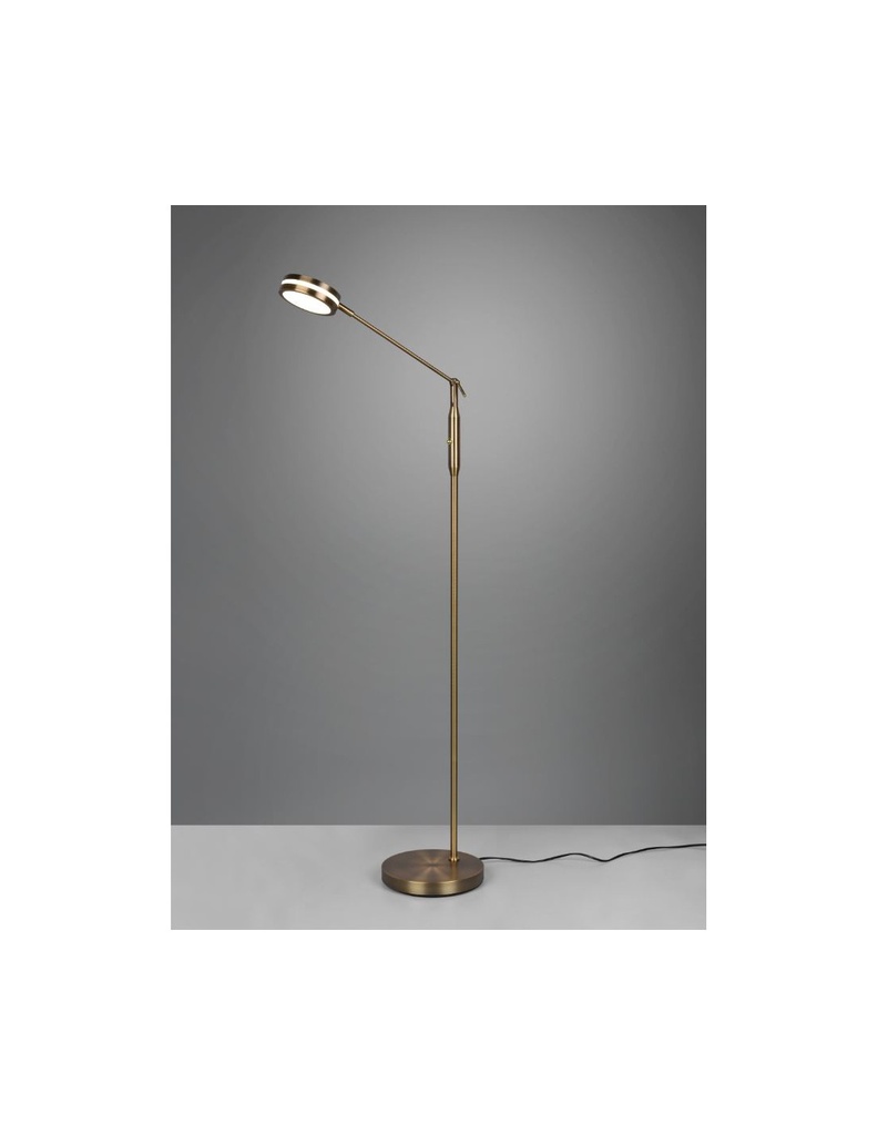 Piantana Touch Led Disco Orientabile Franklin Ottone Invecchiato Trio Lighting - Samnite