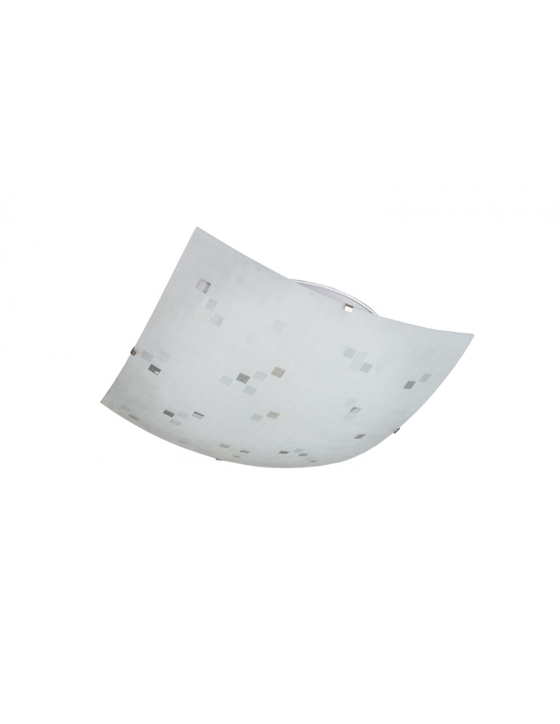 Plafoniera 2 Luci Colina Vetro Quadrato Bianco Decorativo Trio Lighting - Samnite