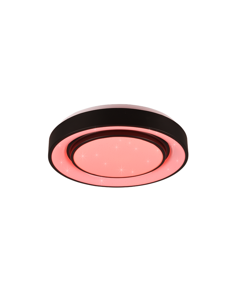 Plafoniera Moderna Led Dimmer RGB Mona Nero Ø38 cm Trio Lighting - Samnite