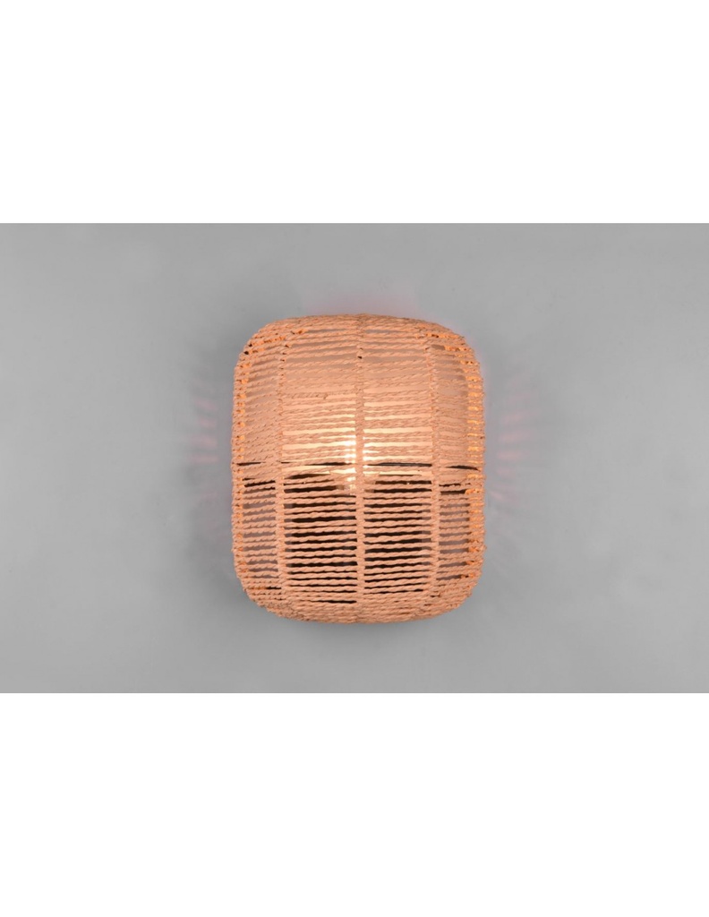 Applique Runa Nero E Diffusore Sisal Marrone Trio Lighting