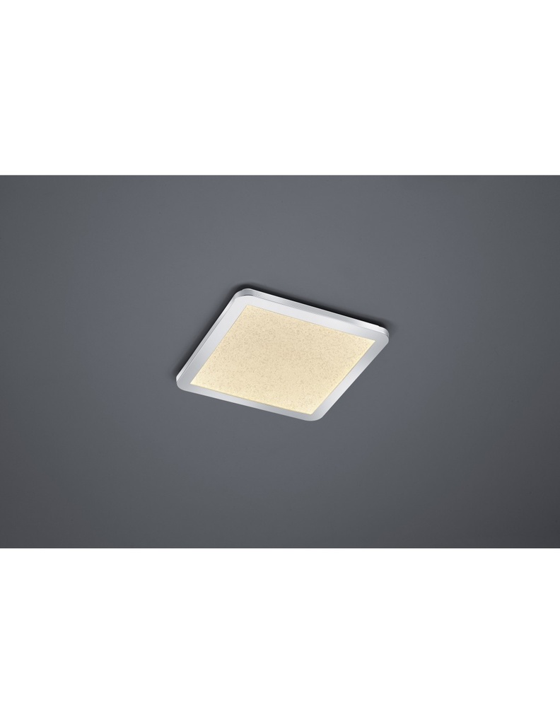 Plafoniera Quadrata Cesar Led Dimmerabile Cromo IP44 30x30 cm Trio Lighting - Samnite