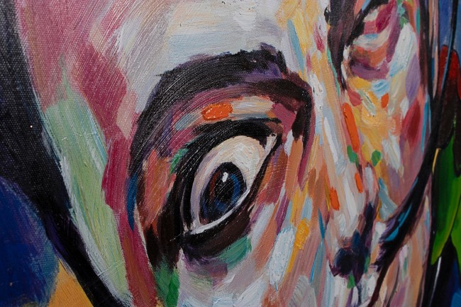 Dipinto olio su tela Village 100x100 cm - Samnite