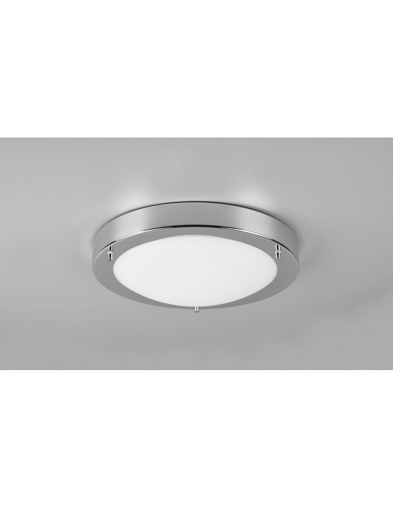 Plafoniera Rotonda Bagno Condus Cromo e Vetro Opale IP44 Trio Lighting - Samnite