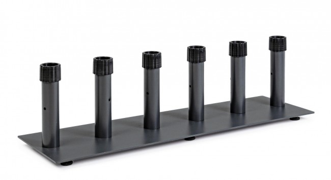 Display 6 posti porta ombrellone metallo grigio scuro cm 100 x 30 x 26 - Samnite