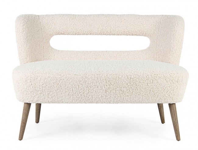 Divano 2 posti cortina bianco effetto lana - Samnite