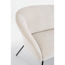 Divano acciaio velluto bianco Aiko Velvet cm 142 x 80 x 75 - Samnite