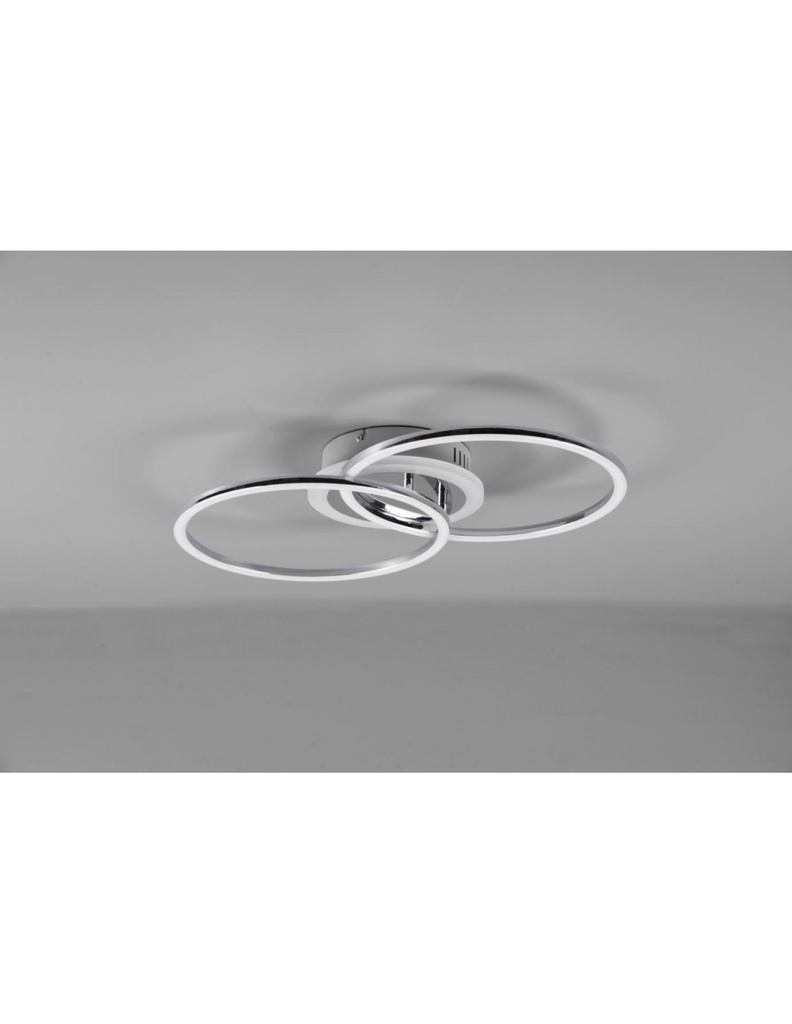 Plafoniera Soffitto Cerchi Cromo Led 4000k Dimmer Venida Trio Lighting - Samnite