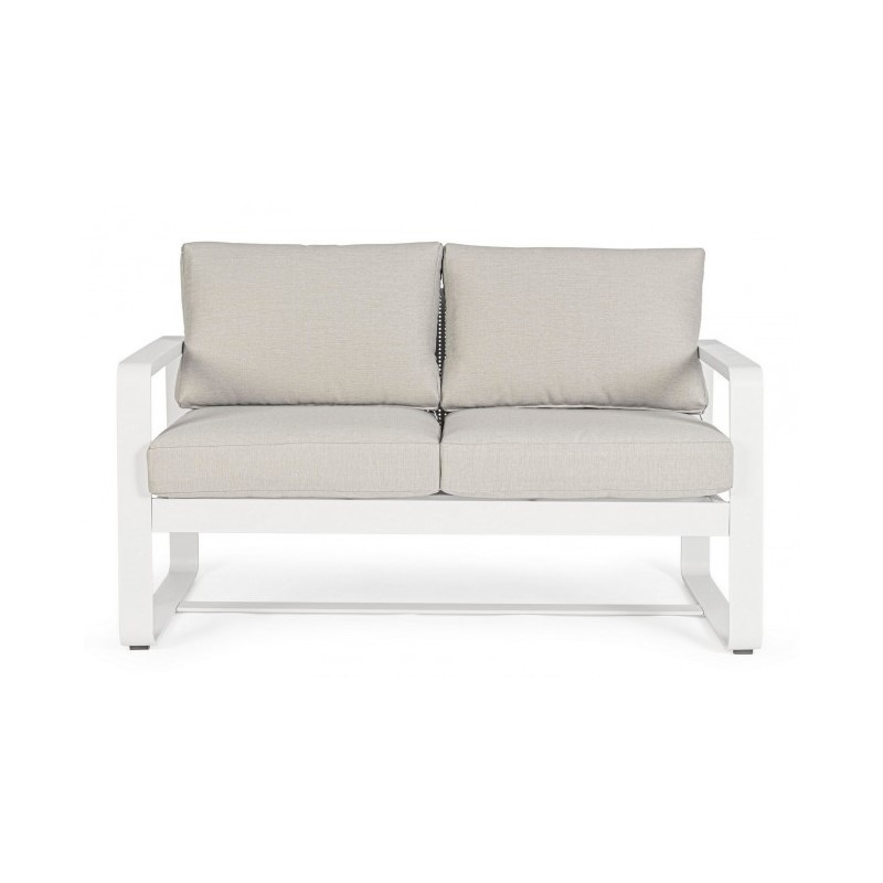 Divano per esterno due posti Bianco MERRIGAN 134x78x h84 cm - Samnite