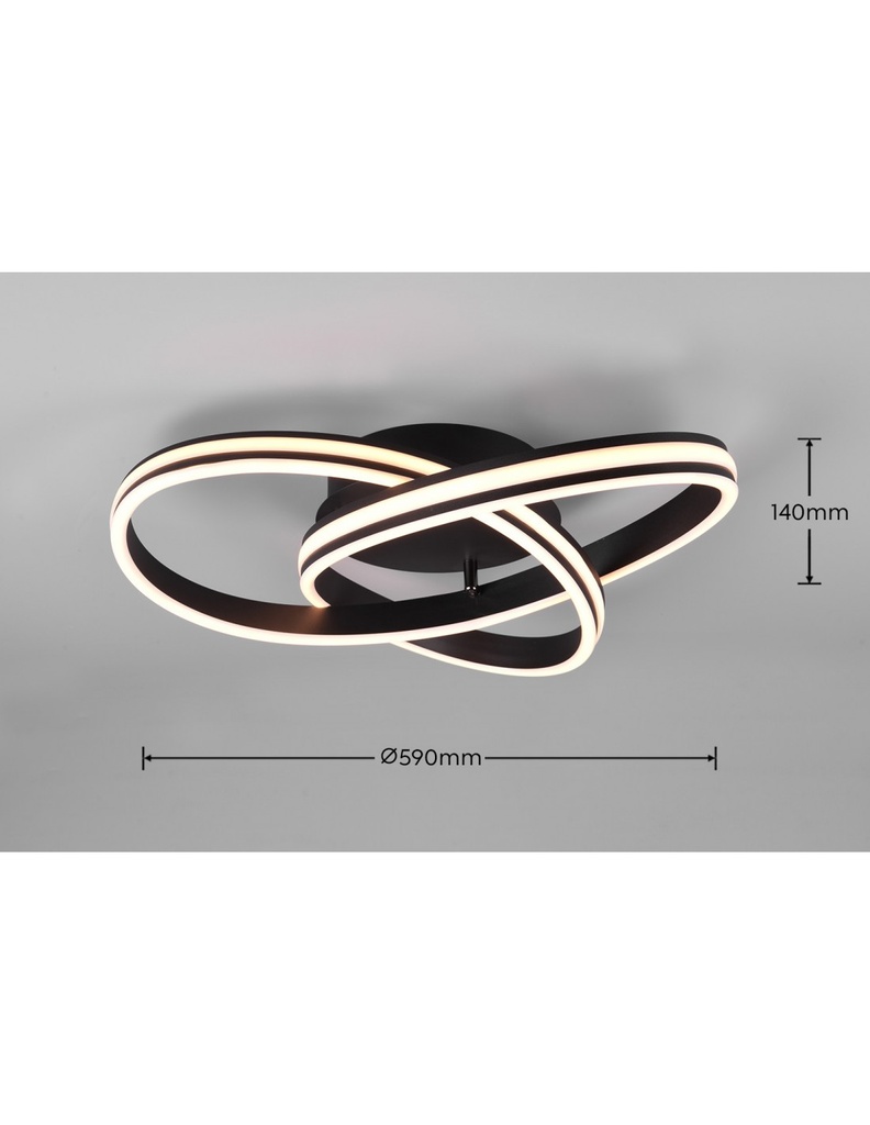 Plafoniera Ultramoderna Yara Nero Led Dimmer Trio Lighting - Samnite
