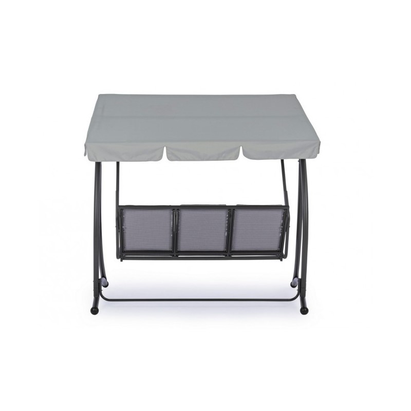 Dondolo in acciaio tre posti Antracite GRELY 190x120x h185 cm - Samnite