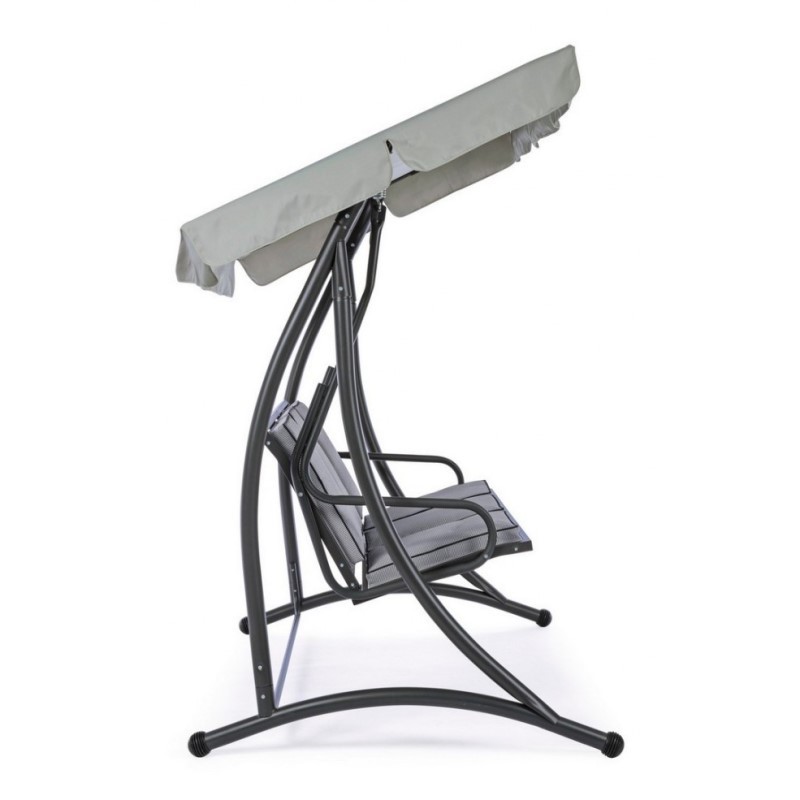 Dondolo in acciaio tre posti Antracite GRELY 190x120x h185 cm - Samnite
