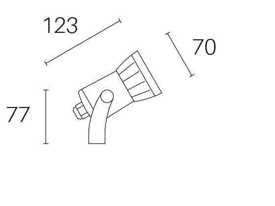 Faretto 6W Led 4000K  linea gun  alluminio - Samnite