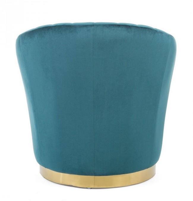 Poltrona a conchiglia Gilles effetto velluto - Samnite