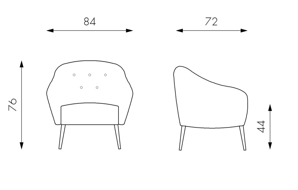 Poltrona blu-marrone 72 cm x 84 cm H. 76 cm - Samnite
