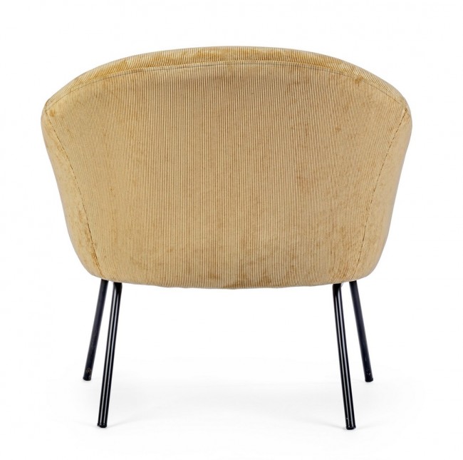 Poltrona giallo in velluto stile design - Samnite