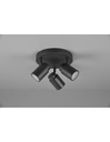 Faretto Rotondo 3 Spot Orientabili Metallo Nero Angelo Trio Lighting - Samnite