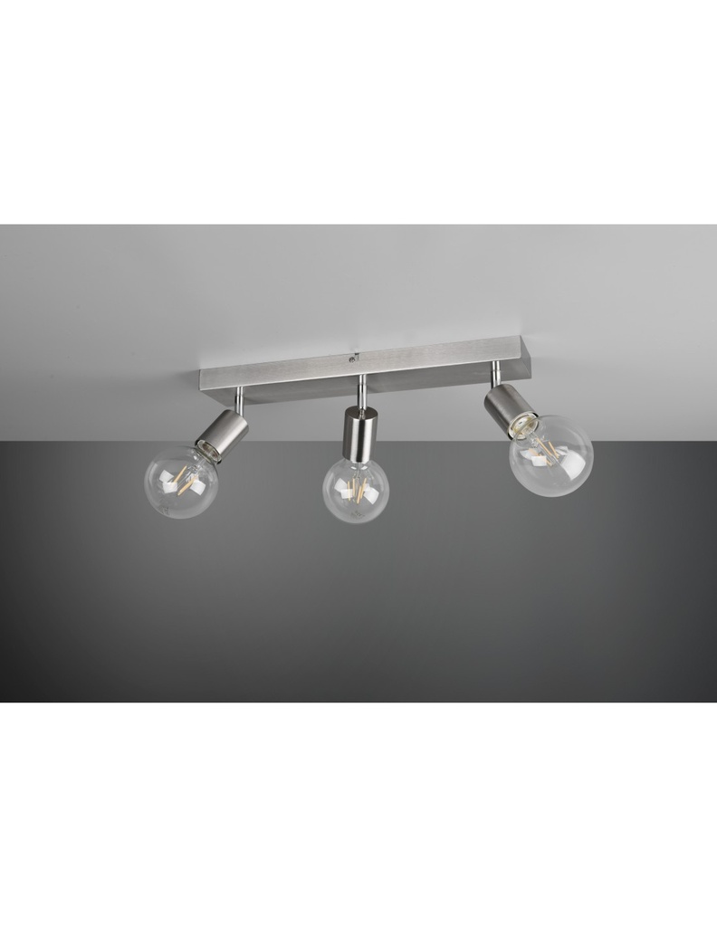 Faretto Spot 3xE27 Vannes Nichel L44 cm Trio Lighting - Samnite