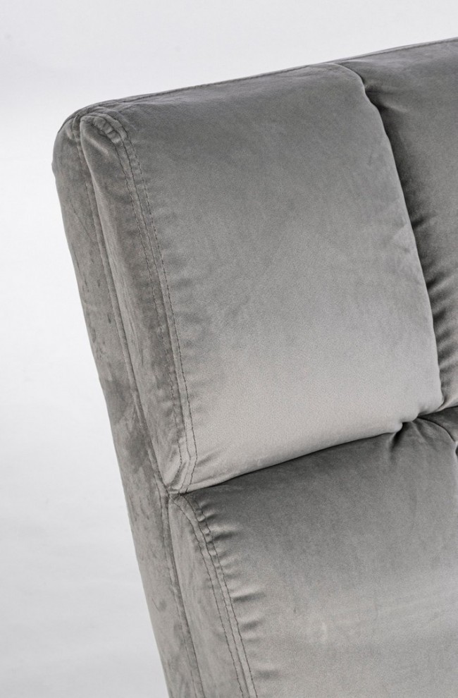 Poltrona lizzie in velluto grigio gambe metallo - Samnite