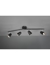 Faretto Toulouse Nero 4 Spot Led L78 cm Trio Lighting - Samnite