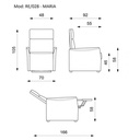 Poltrona relax reclinabile manuale in  similpelle antracite  70 x 92 x h. 105 cm - Samnite