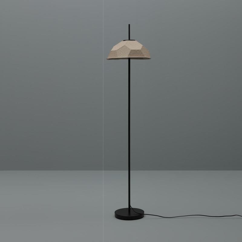Floor lamp dove gray lampshade black base cm 3 160 h - Samnite