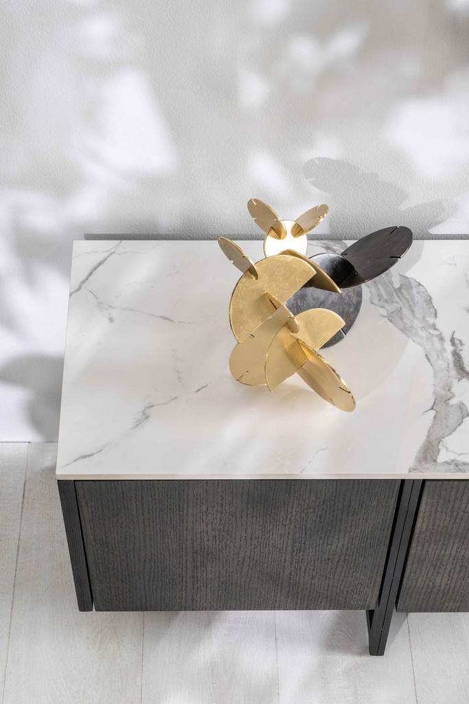 Porta TV bianco-grigio scuro 40 cm x 180 cm H. 45 cm - Samnite