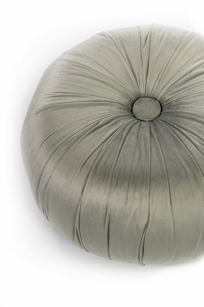 Pouf design velluto metallo grigio cm 36 x 36 x h 30 - Samnite