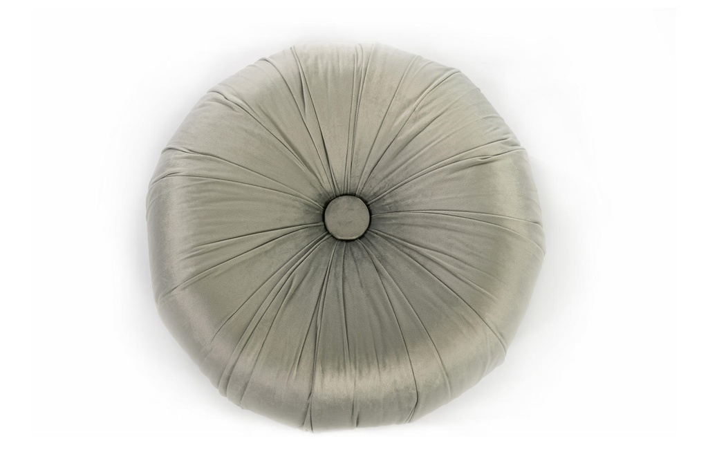 Pouf design velluto metallo grigio cm 36 x 36 x h 30 - Samnite