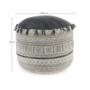 Pouf in cotone stile etnico TILAK Alaskan diametro 50x h35 cm - Samnite