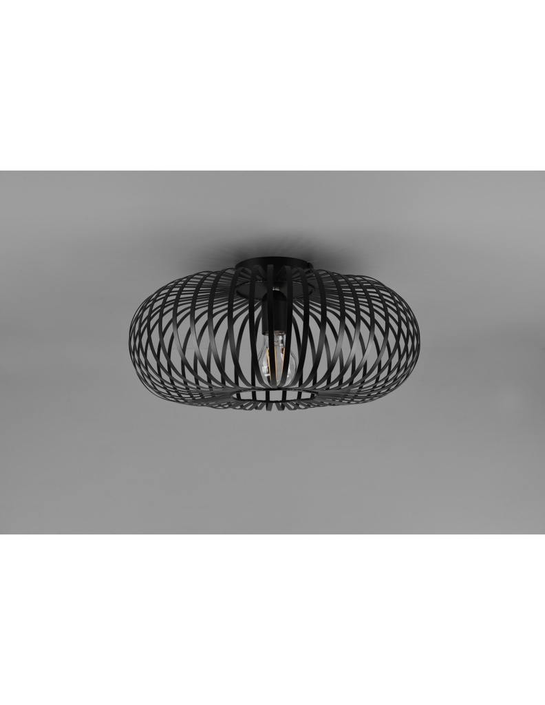 Lampada Da Soffitto Gabbia Metallica Ellissi Johann Nero Ø40 cm Trio Lighting - Samnite