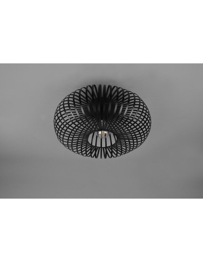 Lampada Da Soffitto Gabbia Metallica Ellissi Johann Nero Ø40 cm Trio Lighting - Samnite