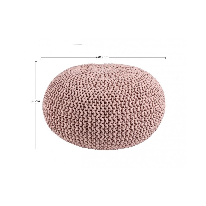 Pouf intrecciato rosa arredare design cm 80 - Samnite