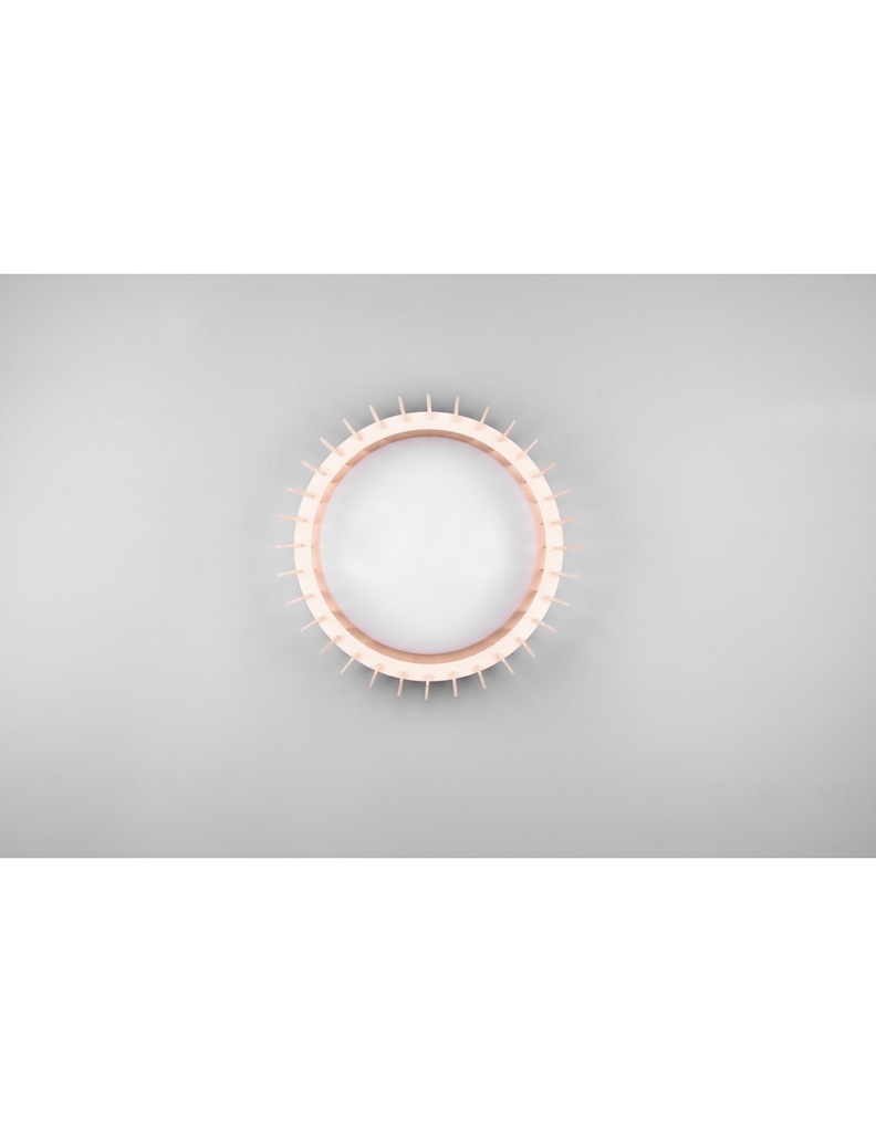 Lampada Da Soffitto Legno Naturale Led Dimmer Monte Ø40 cm Trio Lighting - Samnite