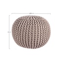 Pouf intrecciato tortora arredare design cm 50 - Samnite