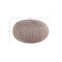 Pouf intrecciato tortora bizzotto cm 80 - Samnite