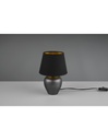 Lampada Da Tavolo Abby 1xE14 Ceramica E Paralume Nero Oro Trio Lighting - Samnite
