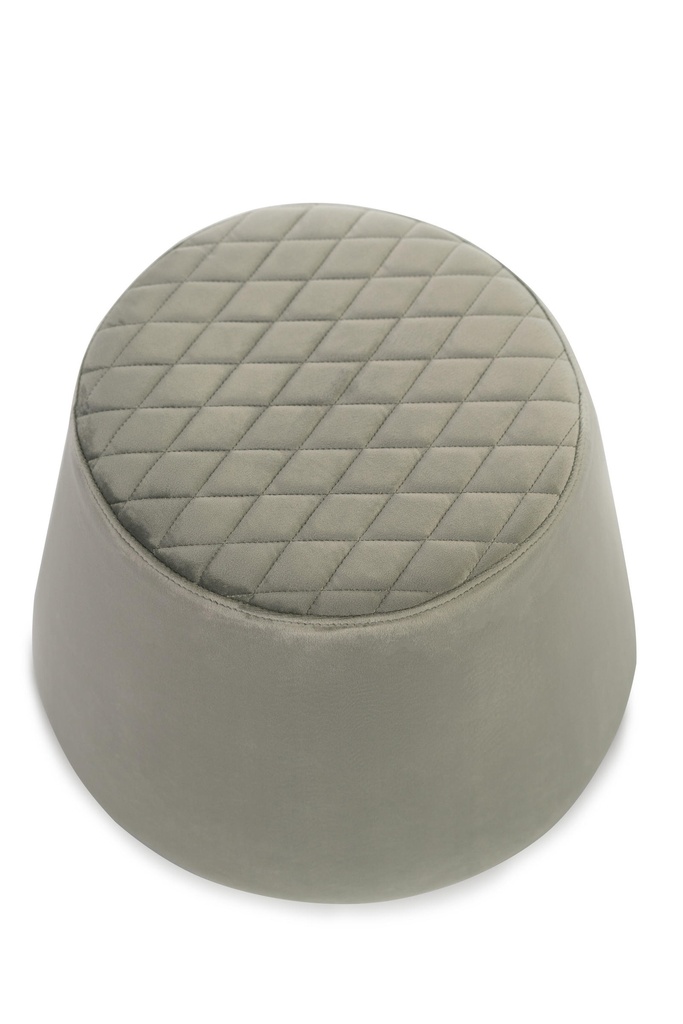 Pouf velluto metallo grigio cm 46,5 x 46,5 x h 33 - Samnite