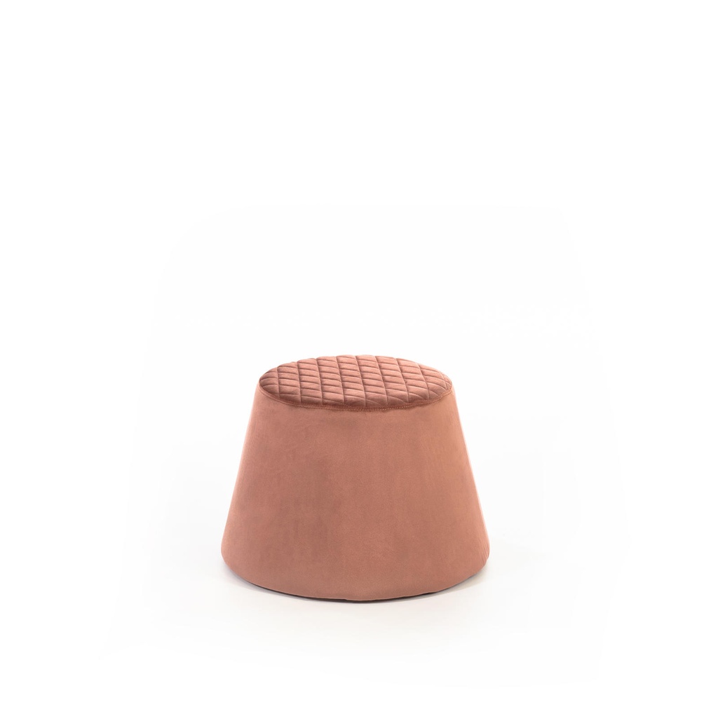 Pouf velluto metallo rosa antico cm 46,5 x 46,5 x h 33 - Samnite