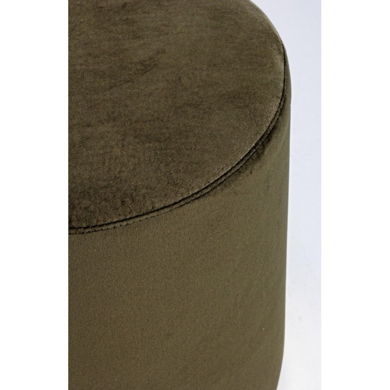 Pouf verde effetto velluto con fascia oro cm 35 x 40 h - Samnite