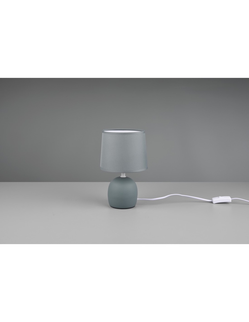 Lampada Da Tavolo Malu 1xE14 Ceramica E Tessuto Verde Ø16 cm Trio Lighting - Samnite