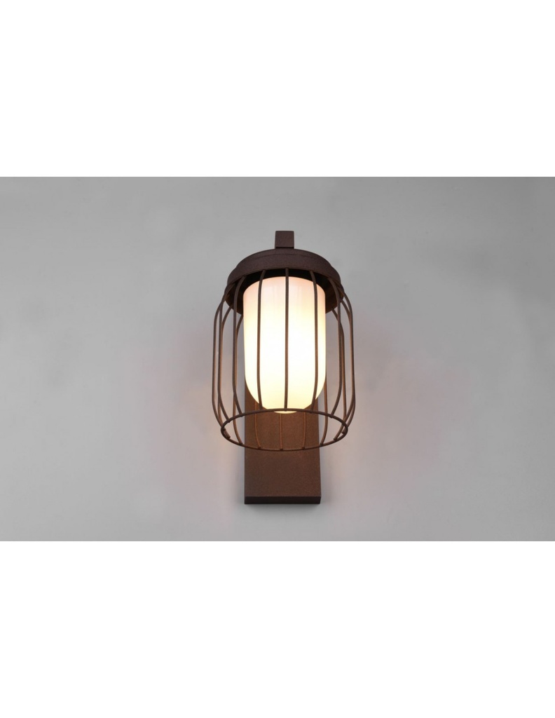 Lampada Parete Gabbia Ruggine 1xE27 Tuela IP44 Trio Lighting - Samnite
